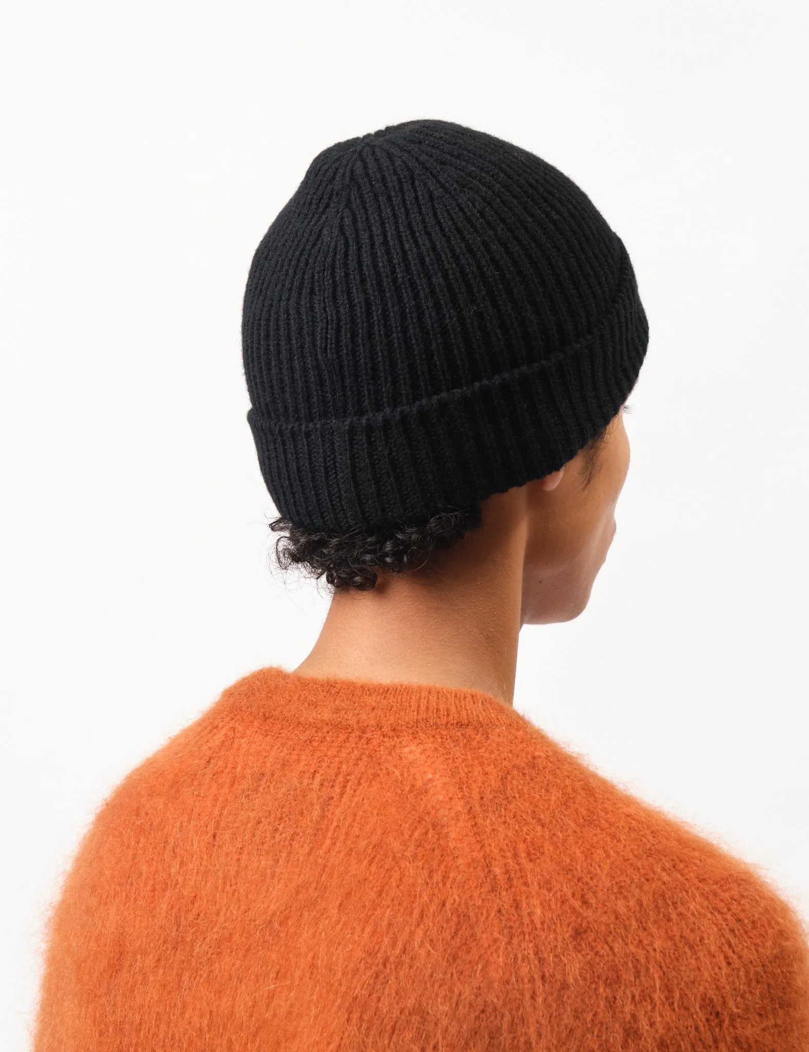 and Wander Shetland Wool Knit Beanie Hat - Black