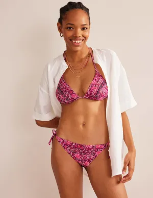 Bead Embellished Bikini Bottom-Raspberry Pink, Botanic Vine