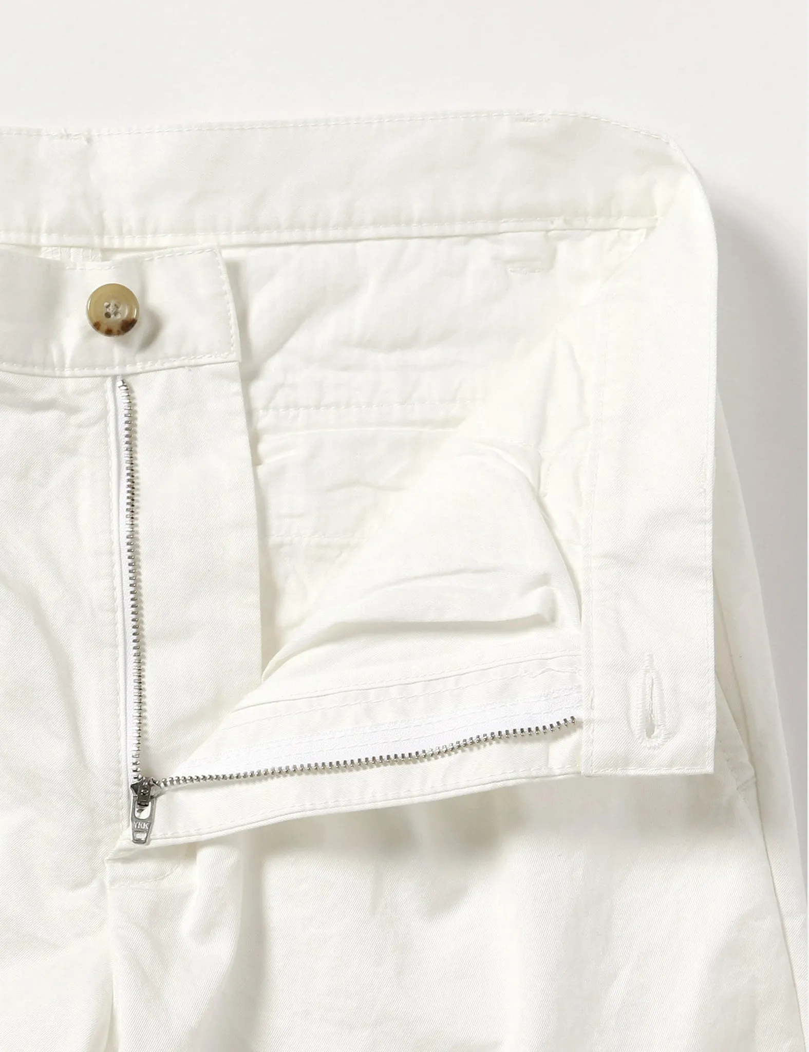Beams Plus 1 Pleat Trousers (Cotton Twill) - White