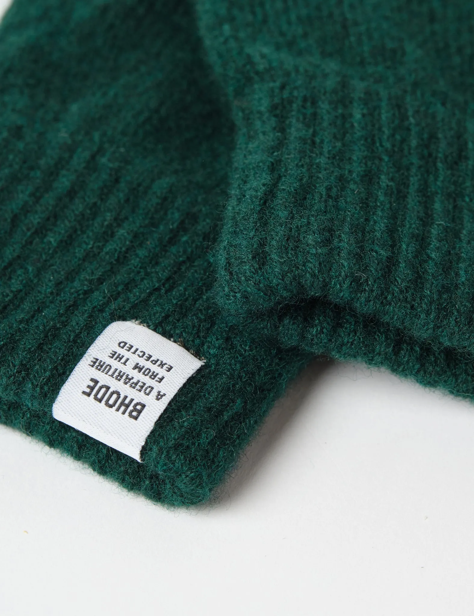 Bhode Newlyn Pure Wool Gloves (Knitted in Scotland) - Tartan Green