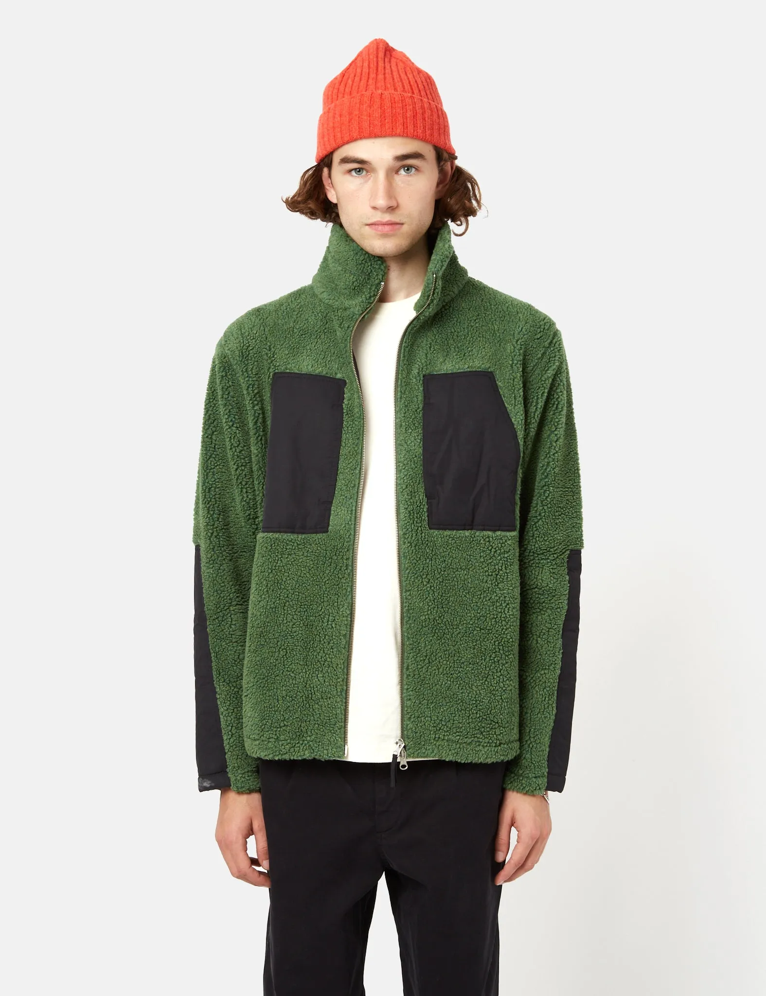 Bhode Sherpa Zip Fleece Jacket - Sage Green