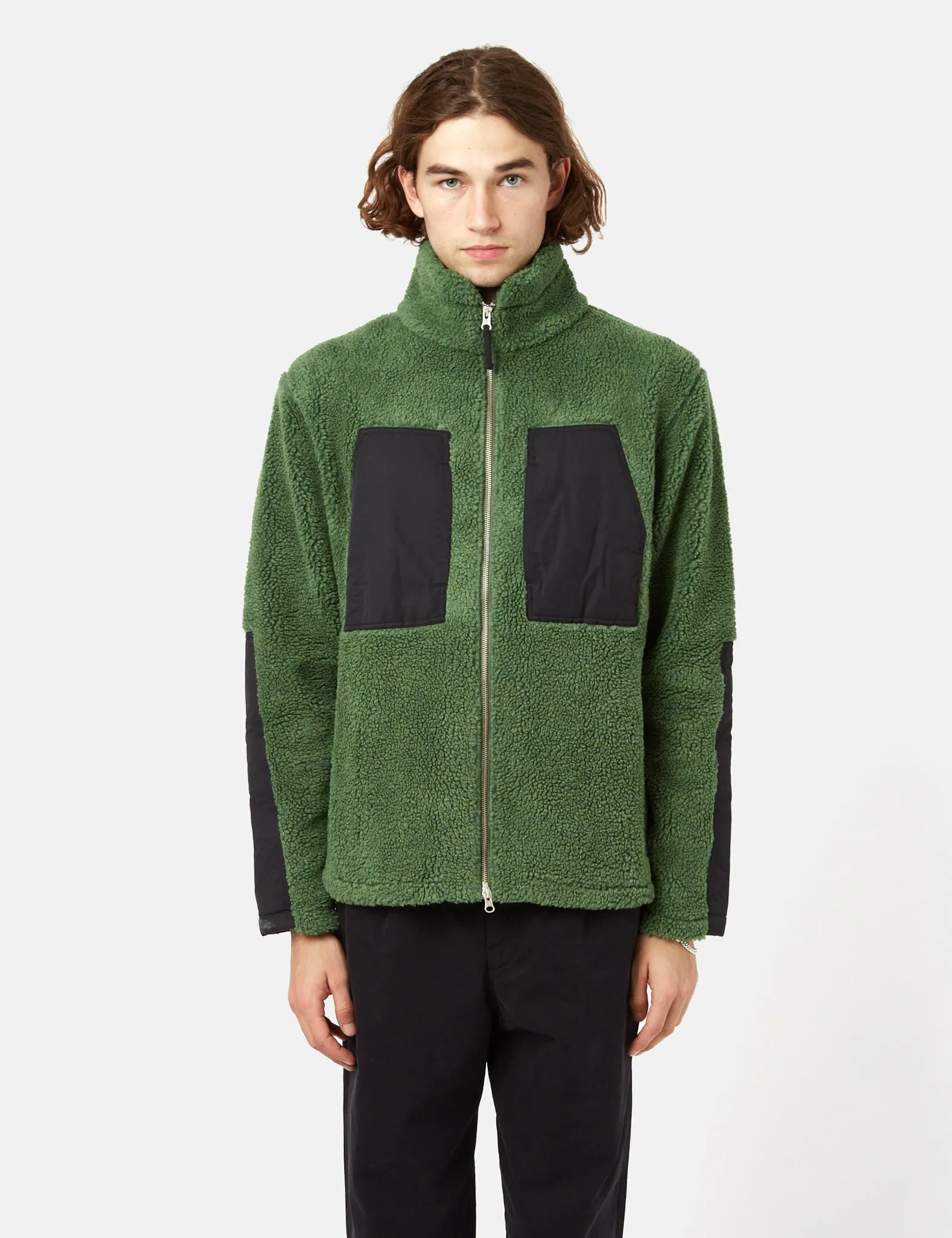 Bhode Sherpa Zip Fleece Jacket - Sage Green