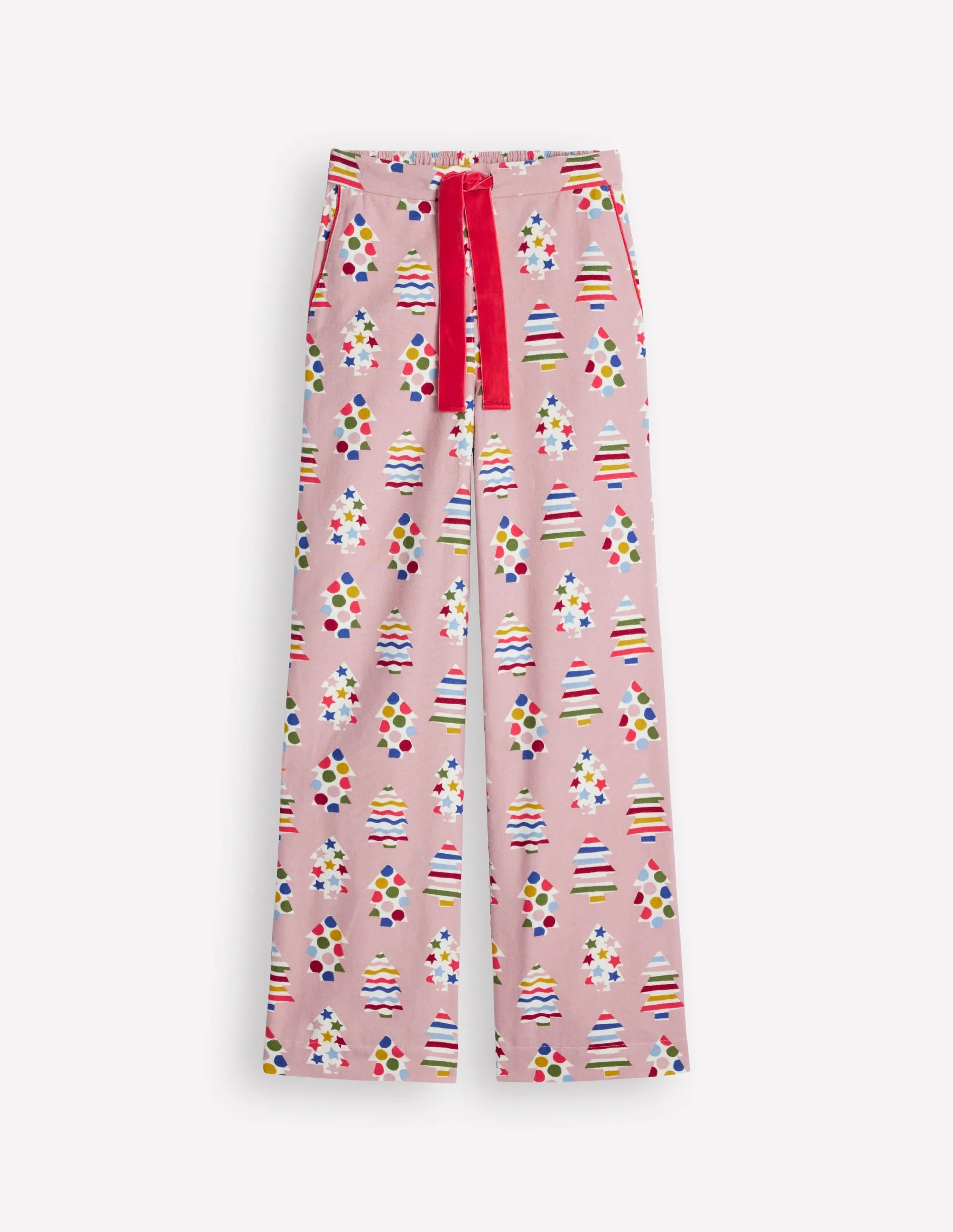 Brushed Cotton Pyjama Trousers-Quartz, Christmas Trees