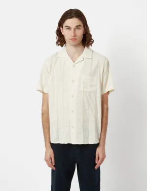 Corridor Striped Seersucker Short Sleeve Shirt - White