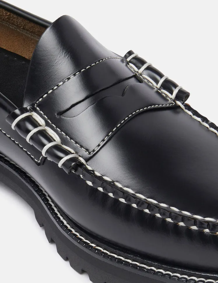 G.H. Bass Weejuns 90 Larson Contrast Stitch (Leather) - Black