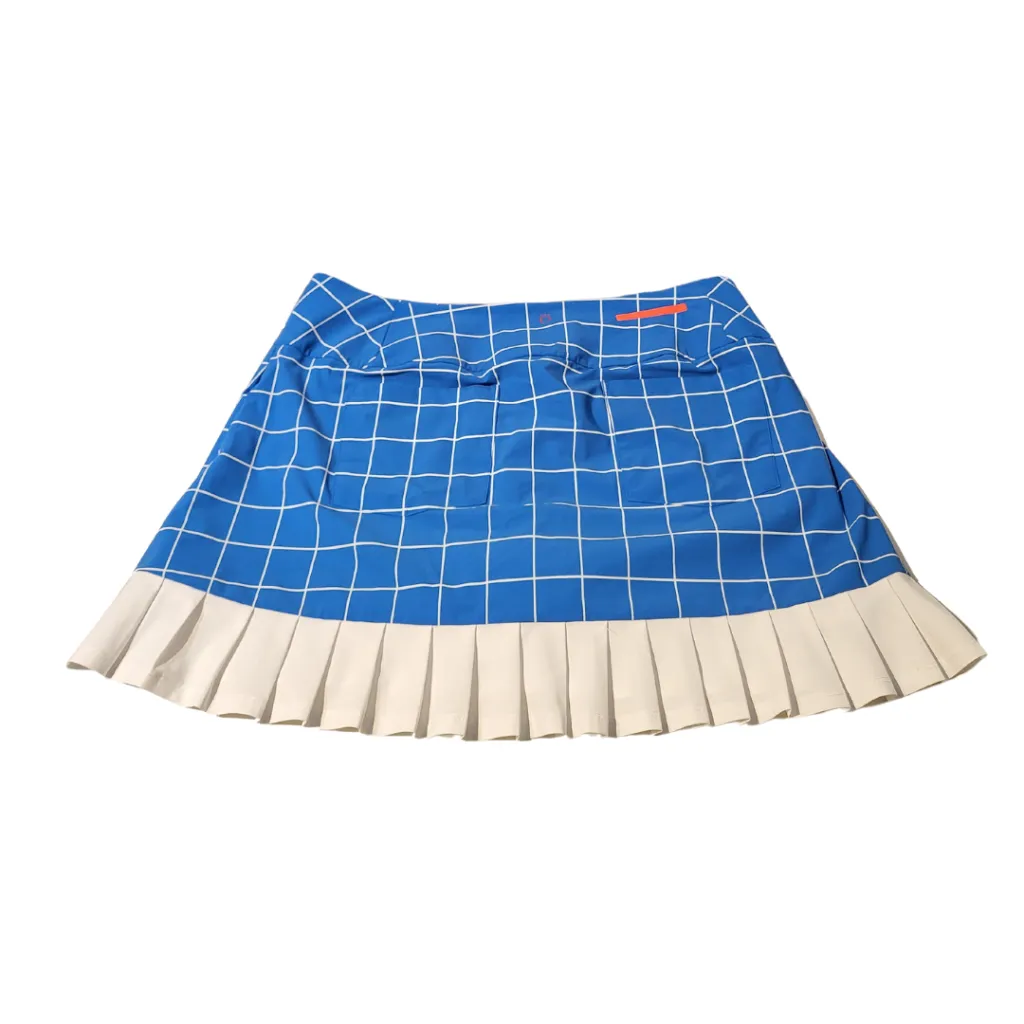 Kinona Blue & White Windowpane Pleated Skort Size XL. MSP$129