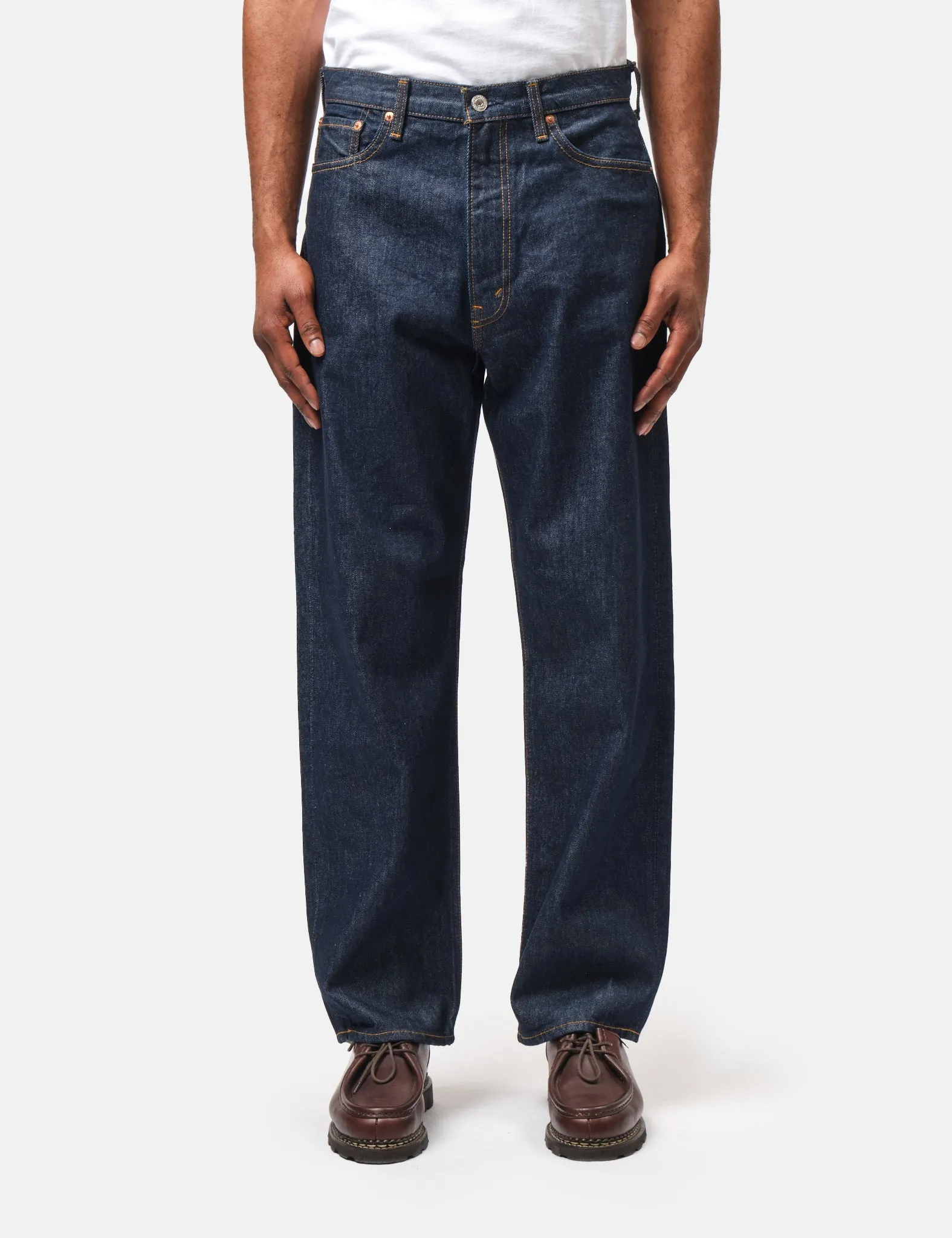 orSlow 101 Dad Fit Jeans - Blue, One Wash