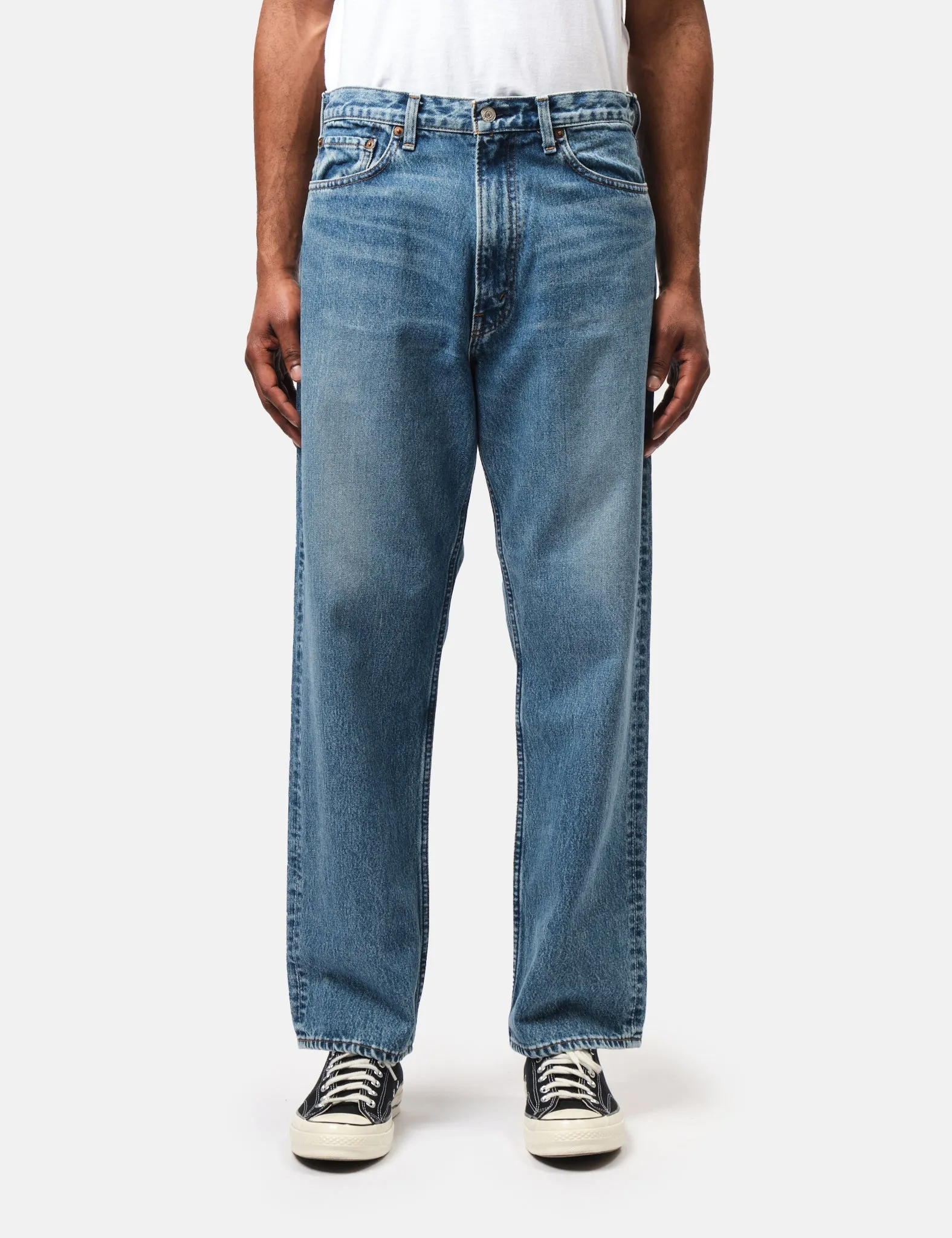 orSlow 101 Dad Fit Jeans - Blue, Used wash