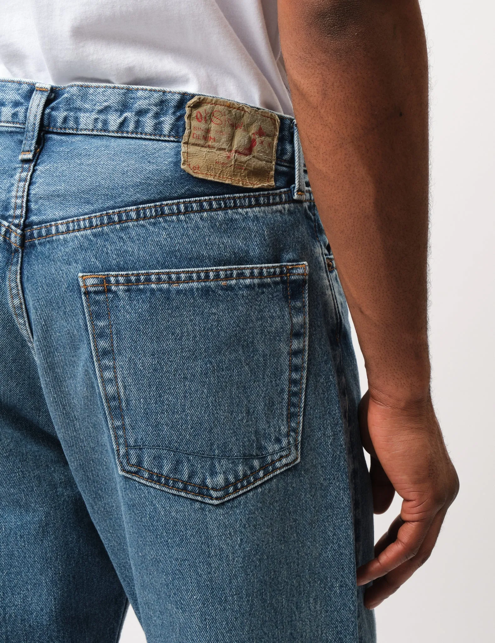 orSlow 101 Dad Fit Jeans - Blue, Used wash