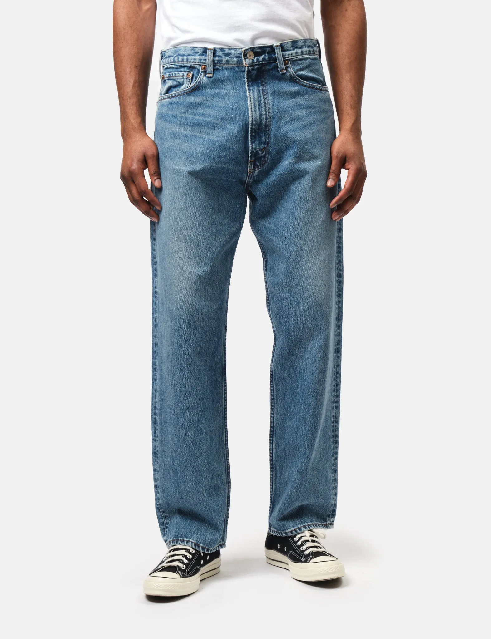 orSlow 101 Dad Fit Jeans - Blue, Used wash
