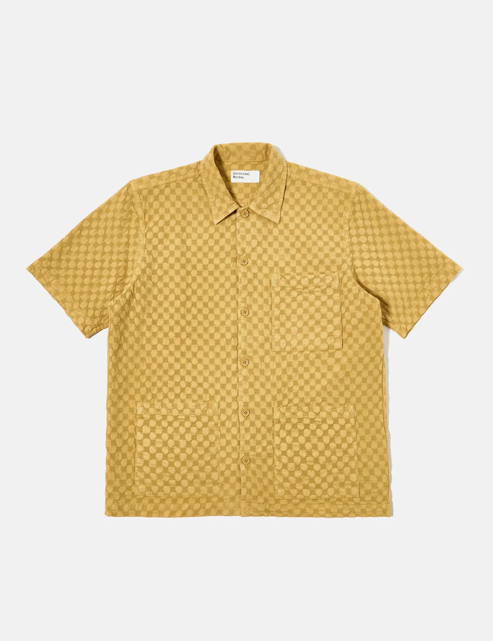 Universal Works Island Shirt (Dot Waffle) - Camel