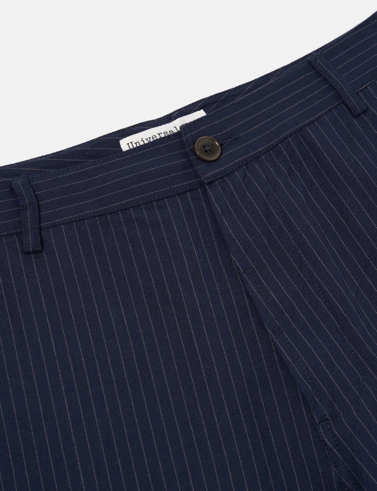 Universal Works Military Chino (Cotton Pinstripe) - Navy Blue