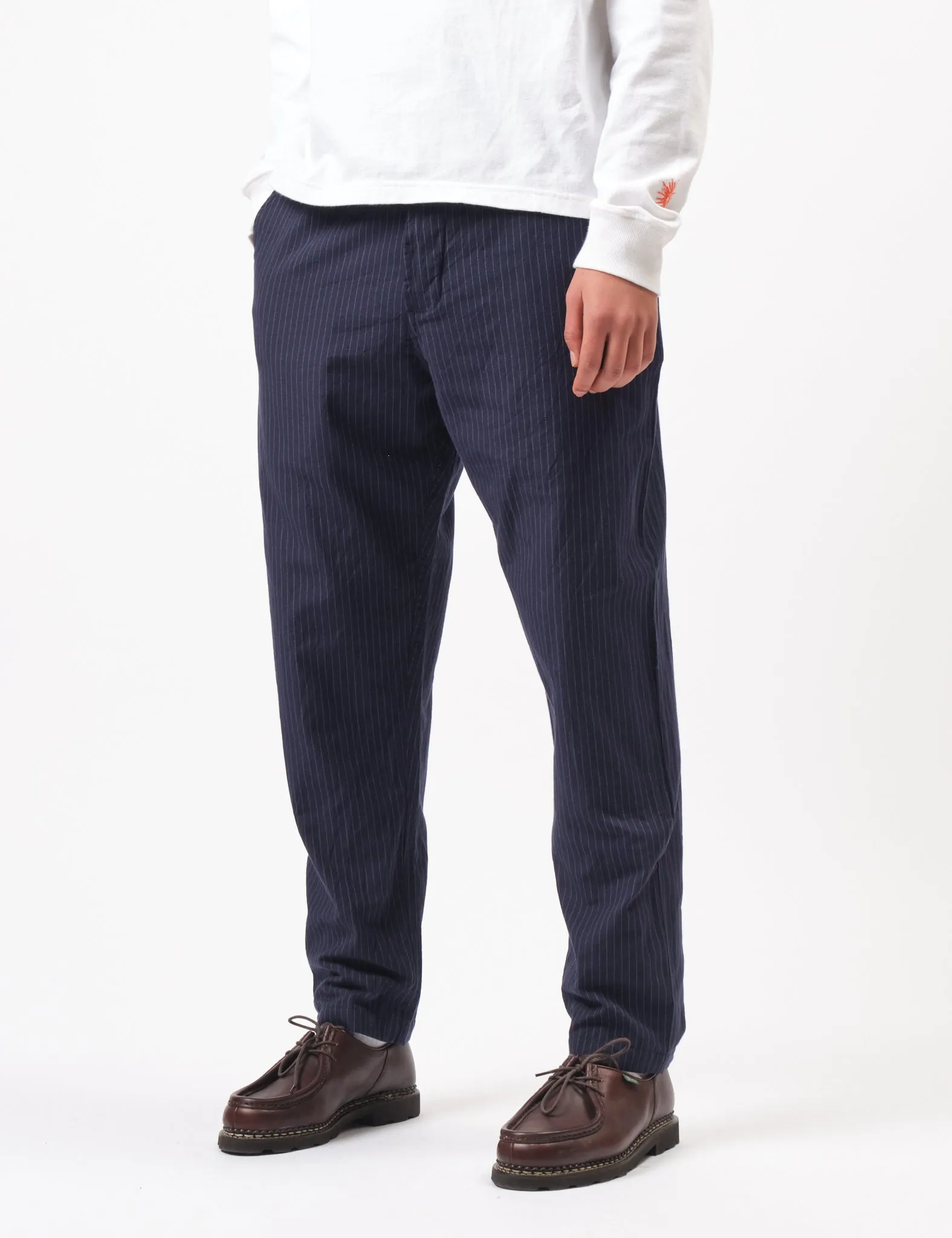 Universal Works Military Chino (Cotton Pinstripe) - Navy Blue