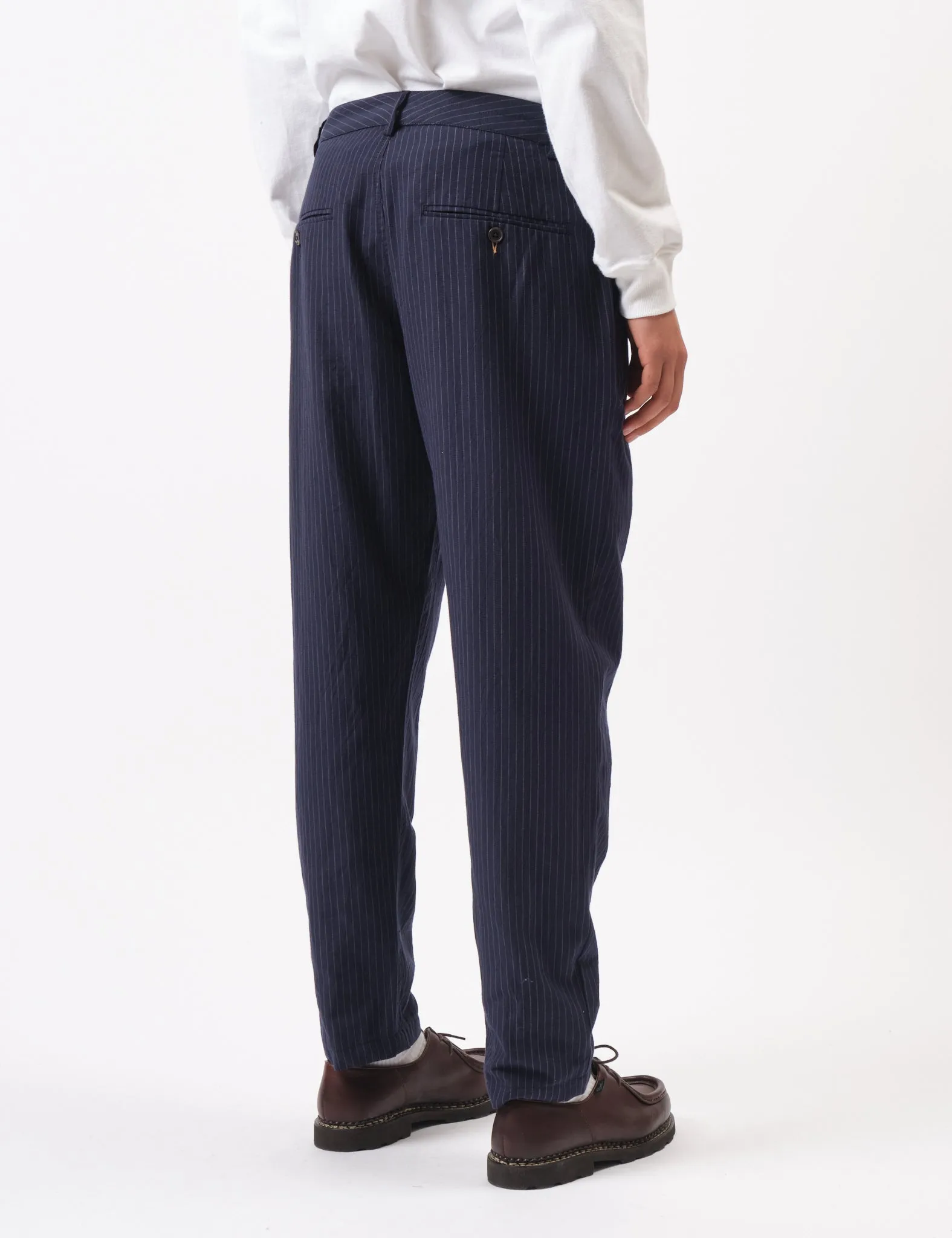 Universal Works Military Chino (Cotton Pinstripe) - Navy Blue