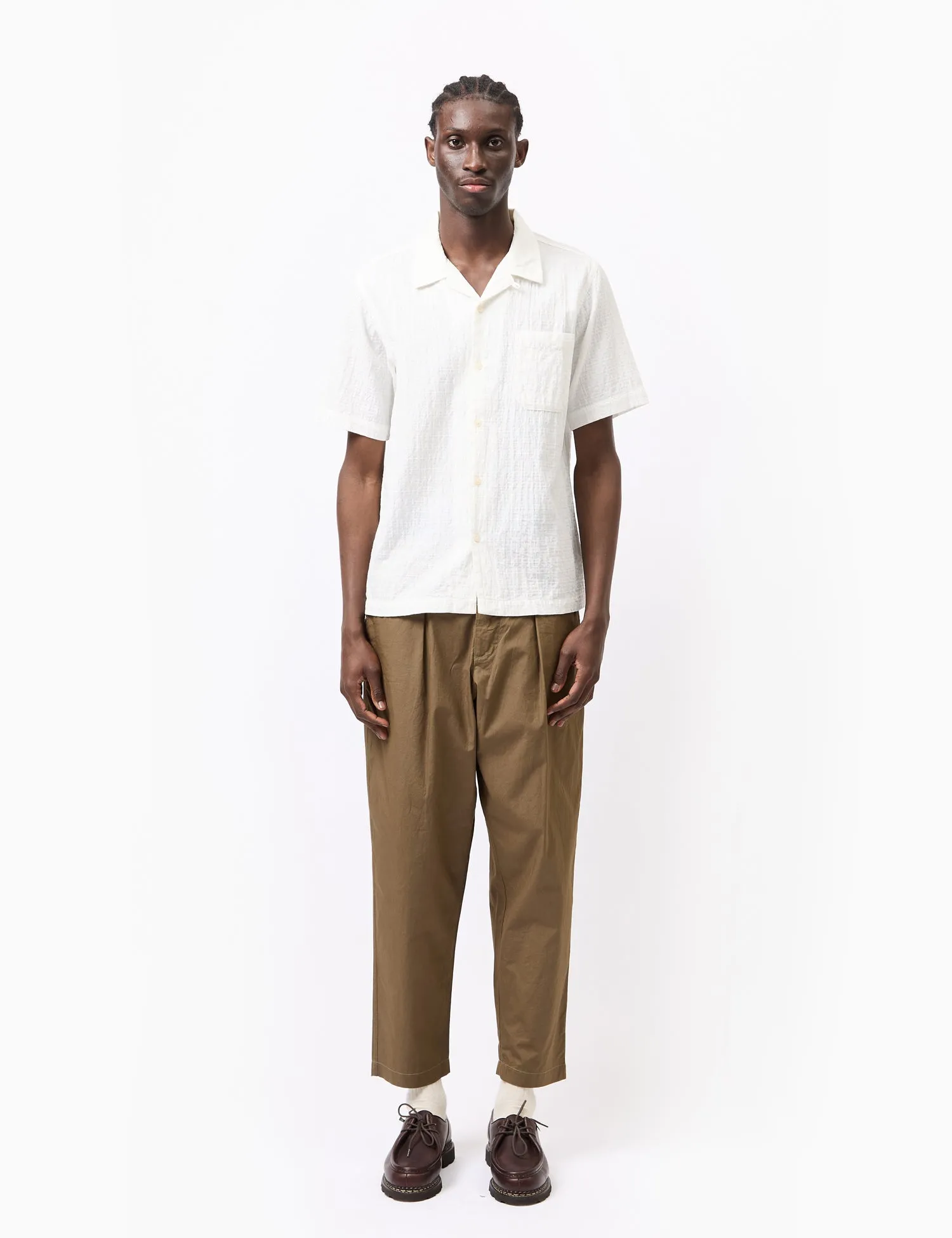 Universal Works Road Shirt (Dolly Stripe) - Ecru