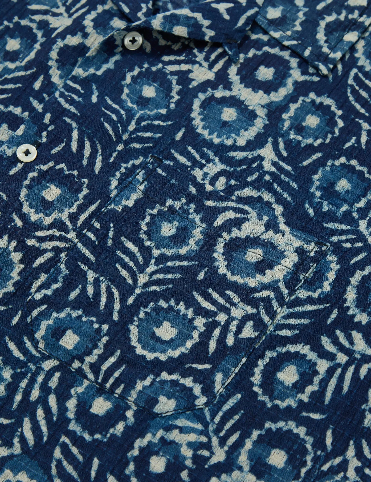 Universal Works Road Winston Shirt - Indigo Blue