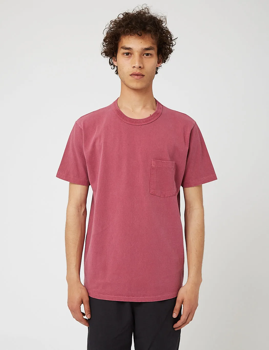 Velva Sheen Pigment Dyed USA Made T-shirt (Pocket) - Dusty Pink