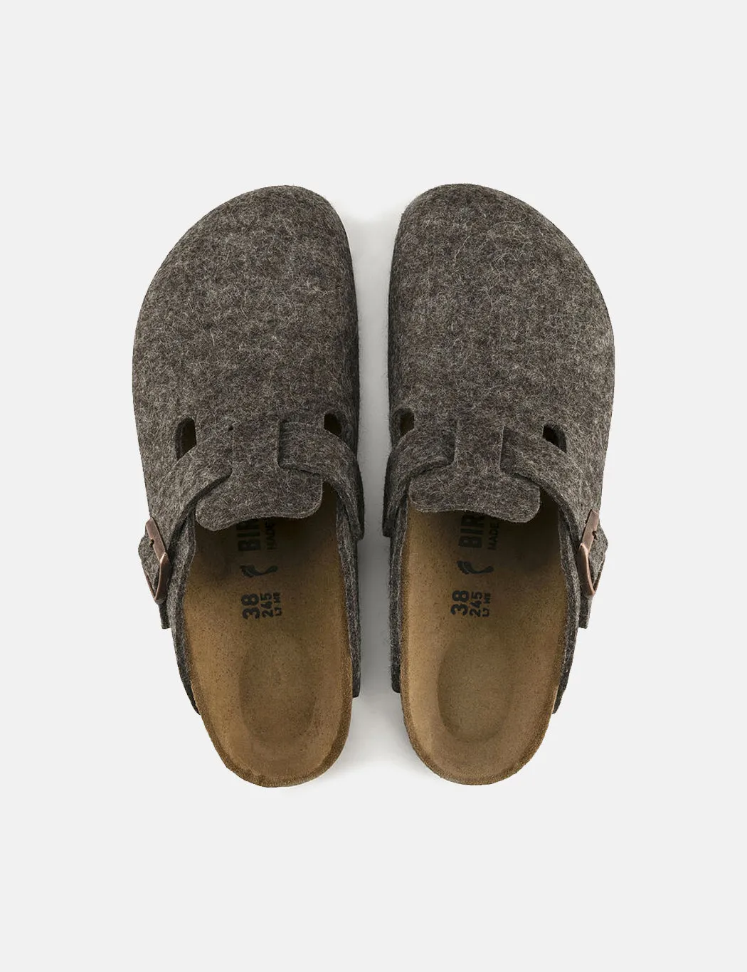 Womens Birkenstock Boston Wool Felt (Narrow) - Cacoa Brown